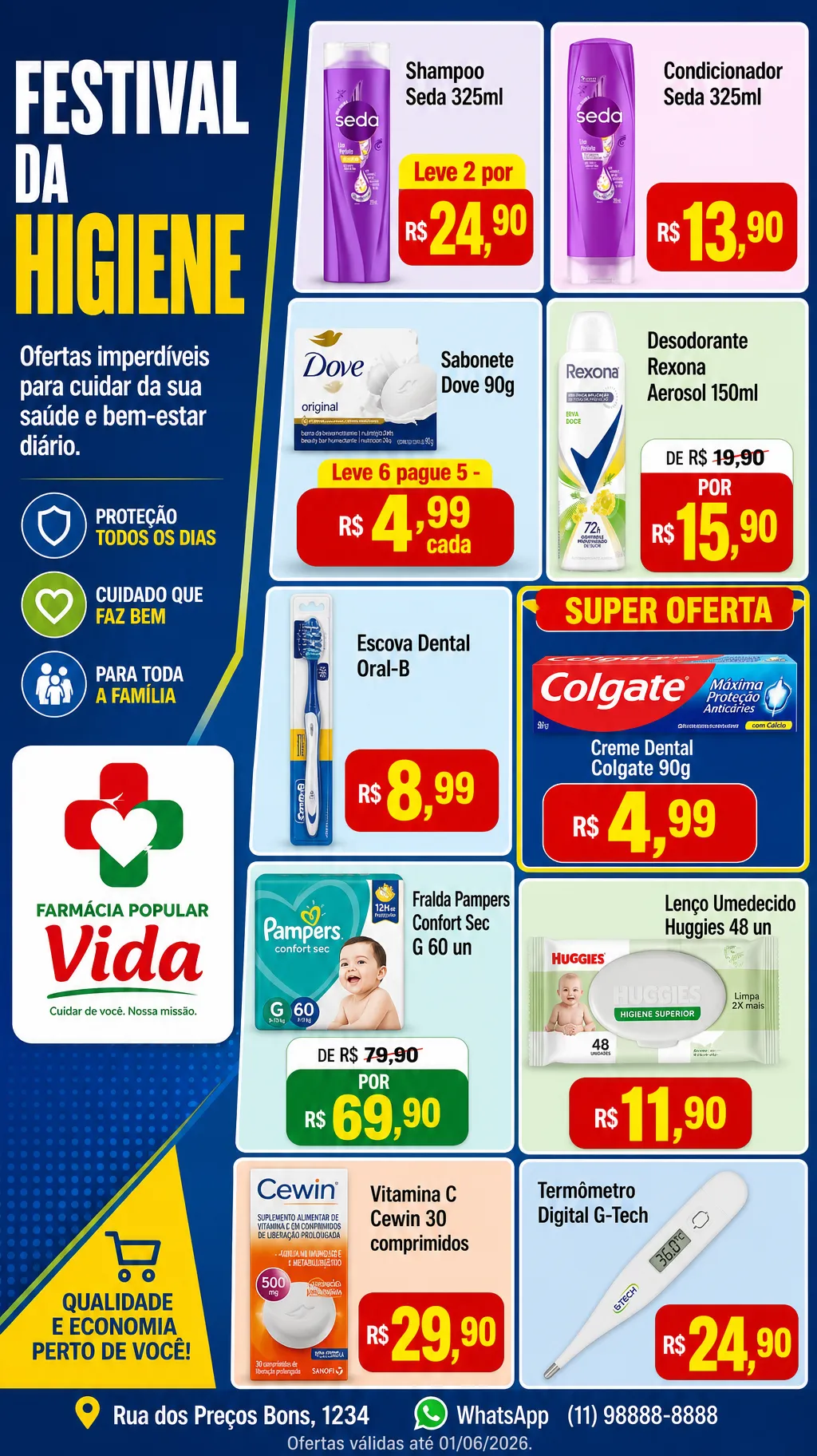 Encarte de farmácia criado no Tabloide.pro