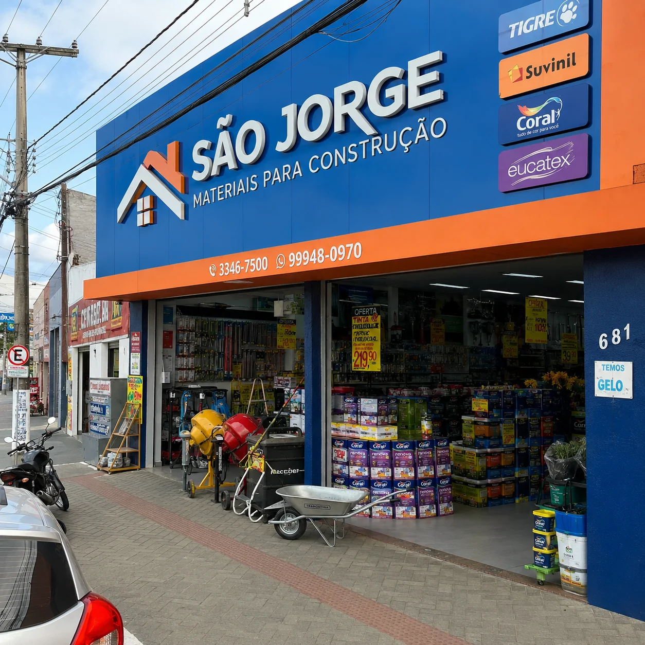 Fachada de loja de materiais de construção